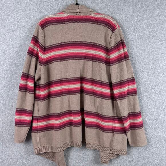 Old Navy Heavy Knit Cardigan Size XXL Brown Red Open Waterfall Casual Classic - Picture 9 of 10